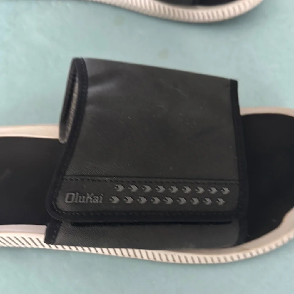 OluKai Black Slide Sandals - Picture 2 of 6